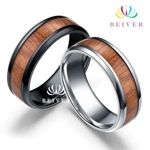 New Fashion Titanium Steel Teak Setting Ring sz 13